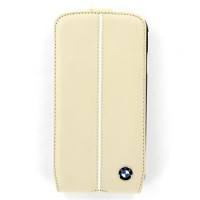 BMW pouzdro Flip Cream kožené pro Samsung i9505 Galaxy S4