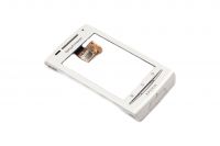 originální sklíčko LCD + dotyková plocha + přední kryt Sony Ericsson X8 bílá SWAP