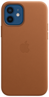 originální pouzdro Apple Leather Case s MagSafe pro Apple iPhone 12, iPhone 12 Pro brown