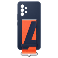 originální pouzdro Samsung Silicone Cover with Strap pro Samsung A536B Galaxy A53 5G modrá