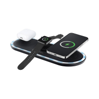 Bezdrátová nabíječka ForCell F-ENERGY Ellipse 3v1 QC 15W MagSafe black