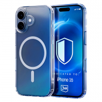 3mk pouzdro MagCase pro Apple iPhone 16 transparentní