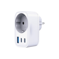 3mk nabíječka Hyper Comfort GaN Charger 30W se síťovou zásuvkou, výstupem USB-C PD3.0 a USB-A QC3.0 bílá