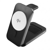 3mk bezdrátová nabíječka MagRocket 3v1 Qi2 15W černá