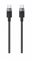 iPeax opletený datový kabel USB-C/USB-C 3A 60W černá 1,5m