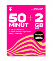 Twist SIM předplacená karta 50 minut + 2GB (1GB + 1GB ZDARMA) + 50 Kč kredit