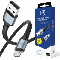 nabíjecí a datový kabel 3mk Hyper Cable N-Series USB-A/microUSB 12W 2.4A černá 1m