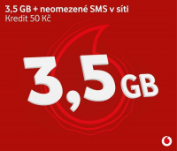 Vodafone SIM Předplacená karta edice Datuj 3,5GB + 50 Kč kredit