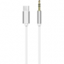 Propojovací audio kabel Jekod AUX 3,5mm jack - USB-C 1m white