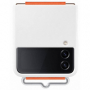 originální pouzdro Samsung Silicone Cover with Strap pro Samsung F721 Z Flip4 bílá