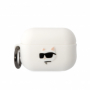 Karl Lagerfeld pouzdro 3D Logo NFT Choupette Head silikonové pro Apple AirPods Pro 2022 MagSafe white
