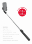 Swissten Bluetooth selfie tyč Aliminum Tripod Pro s dálkovým ovládáním černá - 