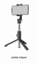 Swissten Bluetooth selfie tyč Aliminum Tripod Pro s dálkovým ovládáním černá - 