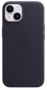 originální pouzdro Apple Leather Case s MagSafe pro Apple iPhone 14 dark purple