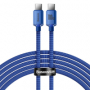 datový kabel Baseus Crystal Shine USB-C/USB-C FastCharge 100W blue 2m