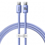 datový kabel Baseus Crystal Shine USB-C/USB-C FastCharge 100W violet 1,2m