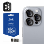 ochranné tvrzené sklo na sklíčko kamery s kovovým rámečkem 3mK pro Apple iPhone 16 Pro, iPhone 16 Pro Max šedá, 3ks - 