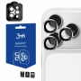 ochranné tvrzené sklo na sklíčko kamery s kovovým rámečkem 3mK pro Apple iPhone 17 Pro, iPhone 17 Pro Max stříbrná, 3ks