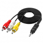 video kabel 3,5mm jack / 3 x RCA 1,8m černá