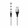 nabíjecí kabel Setty USB-A/microUSB+USB-C+Lightning 2,4A stříbrná 2m